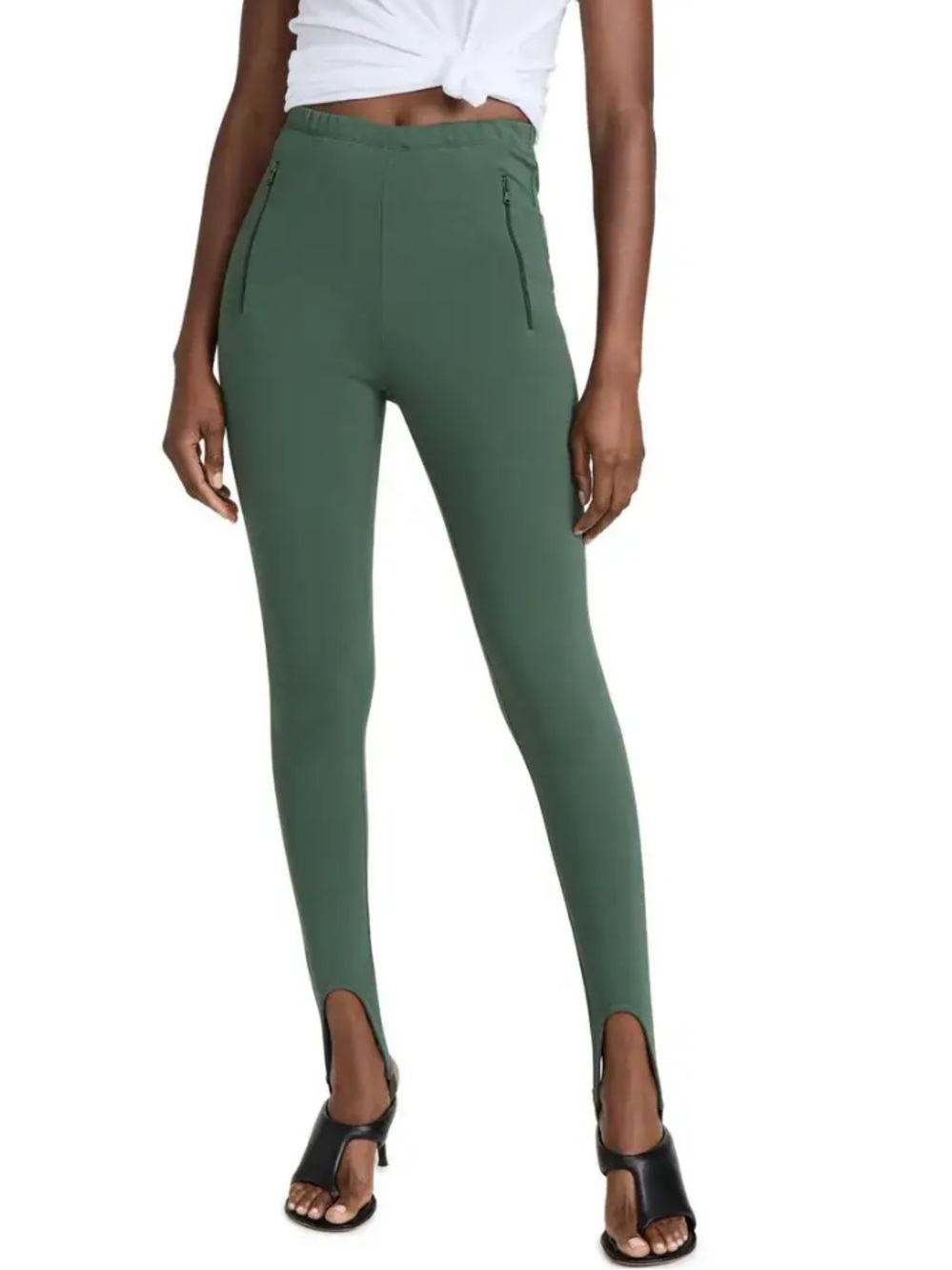 Wardrobe.Nyc High-Waisted Stirrup Leggings green